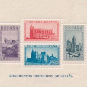 EDIFIL 847 ** HOJA BLOQUE  MONUMENTOS HISTORICOS DENTADA. CATÁLOGO 100 €