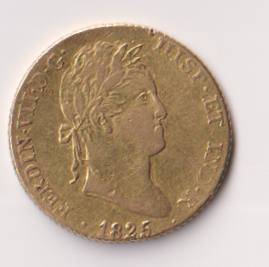 ESPAÑA (63) AÑO 1825 FERNANDO VII CECA MADRID 2 ESCUDO ORO