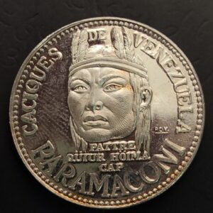 VENEZUELA. AÑO 1959. CACIQUES DE VENEZUELA " PARAMACONI " PLATA 999. PESO 15 GR