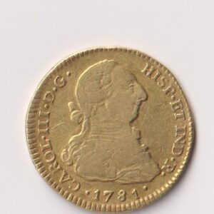 ESPAÑA (61) AÑO 1781 CARLOS III POPAYAN 2 ESCUDOS ORO