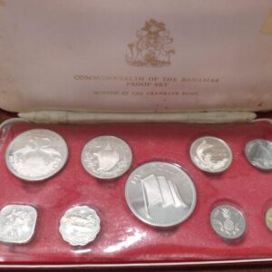 BAHAMAS. AÑO 1975. SERIE EN PROOF DE 9 MONEDAS ACUÑADAS POR FRANKLIN MINT.