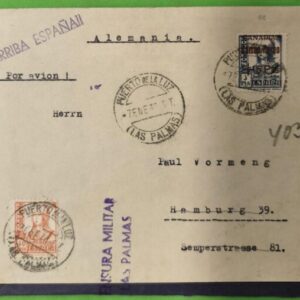 LAS PALMAS (PUERTO DE LA LUZ)/HAMBURGO (ALEMANIA). AÑO 1938.-