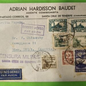 SANTA CRUZ DE TENERIFE A AUSTRIA. AÑO 1937.