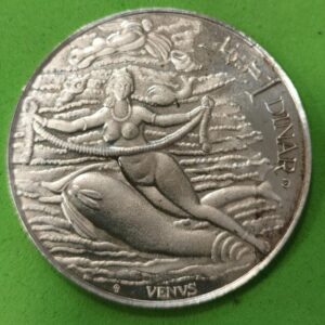 TUNEZ. AÑO 1969. 1 DINAR PLATA (925). VENUS. PESO 20 GR