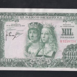 EDIFIL 469b. 1000 PTAS 29 DE NOVIEMBRE 1957. CONSERVACIÓN EBC +