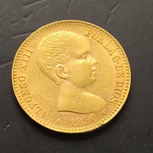 AÑO 1890. ALFONSO XIII 20 PESETAS ORO. PESO 6,4 GR