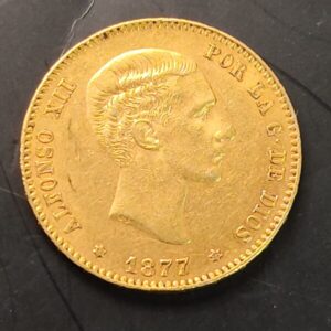 AÑO 1877. ALFONSO XII. 25 PESETAS ORO. PESO 8,07 GR