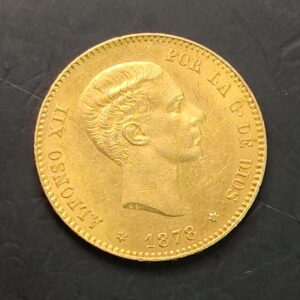 AÑO 1878. ALFONSO XII. 25 PESETAS ORO. PESO 8,06 GR