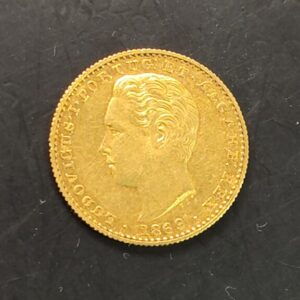 PORTUGAL. AÑO 1869.  LUIS I. 2000 REIS ORO. PESO 3,5 GR