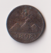 GUATEMALA. AÑO 1898. 1/4 REAL PLATA (835). PESO 0,8 GR