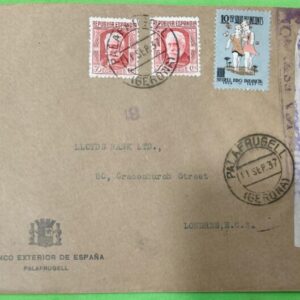 GERONA (PALAFURGELL) A LONDRES. AÑO 1937.-