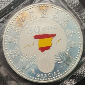 ESPAÑA AÑO 2020 30 EUROS PLATA " COVID 19 "
