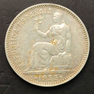 ESPAÑA AÑO 1933 1 PTA PLATA , II REPUBLICA