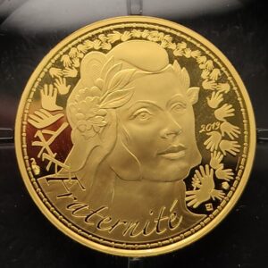 FRANCIA AÑO 2019. 250 EUROS ORO (999) " FRATERNITE ".PESO 3,75 GR