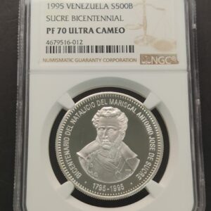 VENEZUELA. AÑO 1995 , 500 BOLIVARES PLATA " ANTONIO JOSE SUCRE  ". PESO 31,10 GR