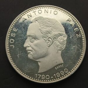 VENEZUELA. AÑO 1990. 500 BOLIVARES (900) " BICENTENARIO J. ANTONIO PAEZ". PESO 31,10 GR