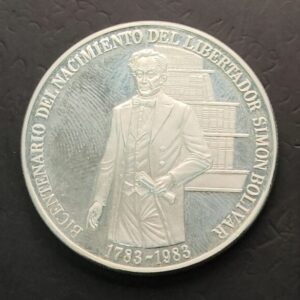 VENEZUELA. AÑO 1983. 100 BOLIVARES PLATA (900) " BICENTENARIO SIMÓN BOLIVAR". PESO 31,10 GR