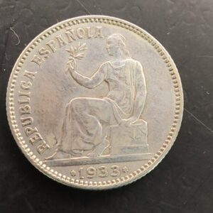 ESPAÑA AÑO 1933 1 PTA PLATA , II REPUBLICA
