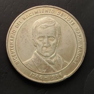VENEZUELA. AÑO 1986. 100 BOLIVARES PLATA (900)  " BICENTENARIO JO´SE MARÍA VARGAS ". PESO 31.4 GR