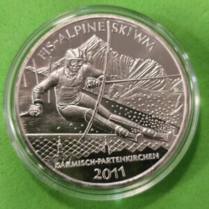 ALEMANIA. AÑO 2011. 10 EUROS PLATA (925) ESQUI ALPINO WM. PESO 18 GR