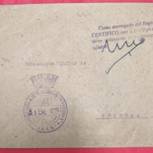 JAEN A SOLSONA (LÉRIDA). AÑO 1939.