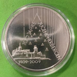 ALEMANIA. AÑO 2009. 10 EUROS PLATA. CENTENARIO ALBERGUES JUVENILES. PESO 18 GR