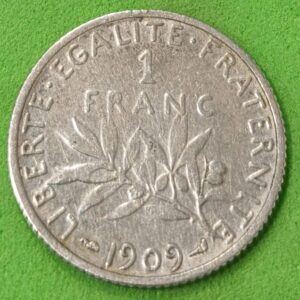 FRANCIA. AÑO 1909.-1 FRANCO PLATA (835) "LA SEMBRADORA". PESO 5 GR