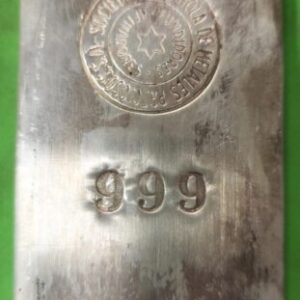 LINGOTE DE PLATA (999). SOCIEDAD DE METALES PRECIOSOS. PESO 1000 GRAMOS