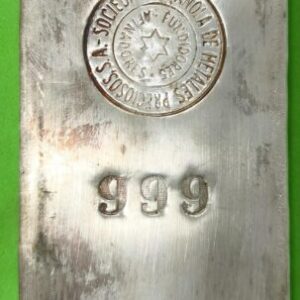 ESPA-A. LINGOTE DE PLATA (999) SOCIEDAD DE METALES. PESO 1 KILO.