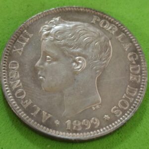 AÑO 1899. ALFONSO XIII. 5 PTAS PLATA S.G.V. PESO 25,00 GR