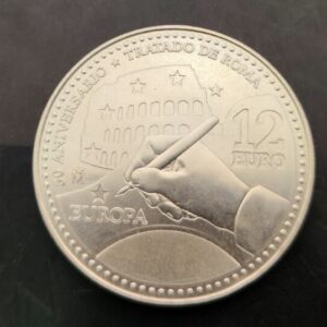 AÑO 2007.  12 EUROS PLATA (925)  " TRATADO DE ROMA ". PESO 18 GR