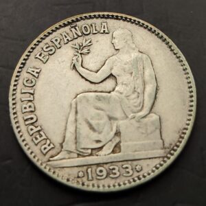 AÑO 1933. 1 PTA PLATA II REPUBLICA PESO 4,95 GR