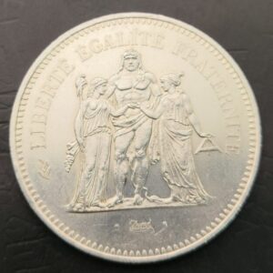 FRANCIA. AÑO 1976 50 FRANCOS PLATA (900) " HERCULES ". PESO 30 GR