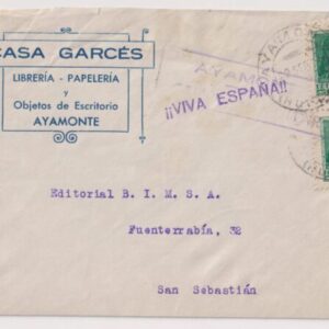 HUELVA AYAMONTE S. SEBASTIAN M.B CARTA CIRCULADA