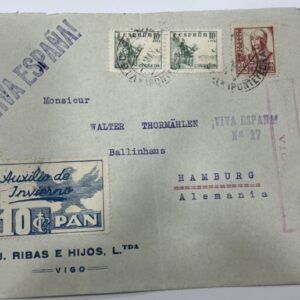 PONTEVEDRA (VIGO) A HAMBURGO (ALEMANIA). AÑO 1937