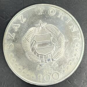 HUNGRIA. AÑO 1968. 100 FORIN PLATA (640) "NACIMIENTO DE SEMMELWEIS" , PESO 28 GR