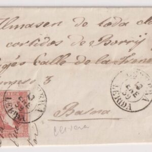 LERIDA. (CERVERA) A BARCELONA. AÑO 1859 .