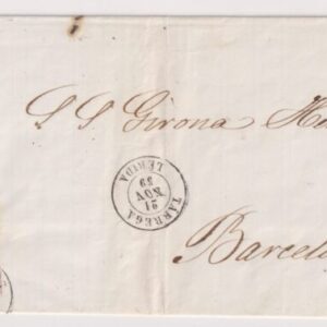 LERIDA (TARREGA) A BARCELONA. AÑO 1859.