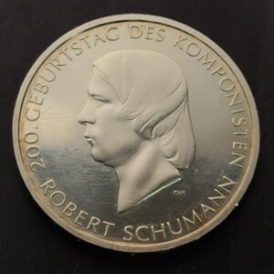 ALEMANIA. AÑO 2010. 10 EUROS PLATA (925) BICENTENARIO NACIMIENTO ROBERT SHUMANN. PESO 18 GR