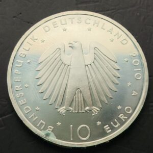 ALEMANIA AÑO 2010. 10 EUROS PLATA (925) " 20 AÑOS DE LA UNIFICACIÓN ". PESO 18 GR