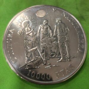 AÑO 1995. 10.000 PTAS PLATA CULTURA Y NATURALEZA. PESO 168,75 GR