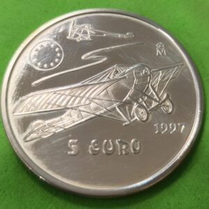 AÑO 1997. 5 EUROS PLATA "NIEUPORT". PESO 33,62 GR