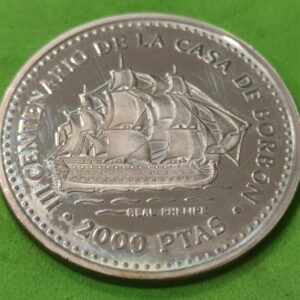 AÑO 1997 2000 PTAS PLATA "FERNANDO VI, REAL PHELIPE". PESO 27 GR