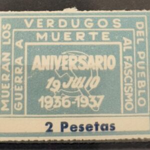 AFINET 1970 *. 2 PTAS AZUL PÁLIDO VERDUGO MUERTE.
