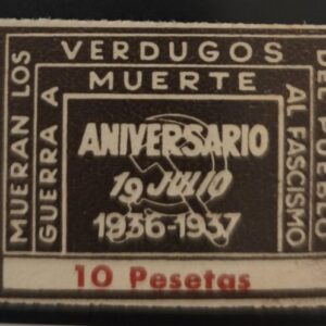 AFINET 1964 *. 10 PTAS CHOCOLATE Y CARMÍN VERDUGO MUERTE.