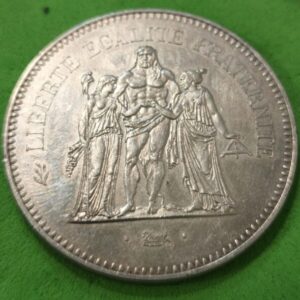 FRANCIA. AÑO 1974. 50 FRANCOS PLATA "HERCULES". PESO 30 GR
