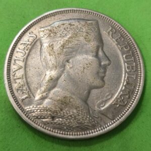 LETONIA. AÑO 1931. 5 LATI PLATA (835). PESO 24,83 GR