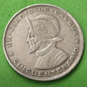 PANAMA. AÑO 1953. 1/4 BALBOA PLATA (900). PESO 6,16 GR