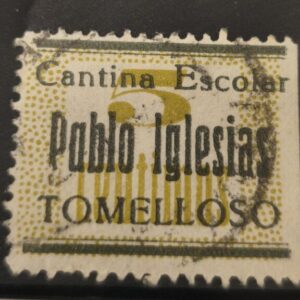 TOMELLOSO (CIUDAD REAL). EDIFIL 20 US. 5 CTS CANTINA ESCOLAR PABLO IGLESIAS.