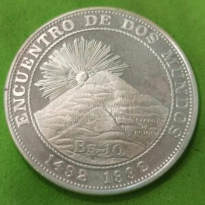 BOLIVIA. AÑO 1991. 10 BOLIVARES PLATA. I SERIE IBEROAMERICANA. PESO 27 GR